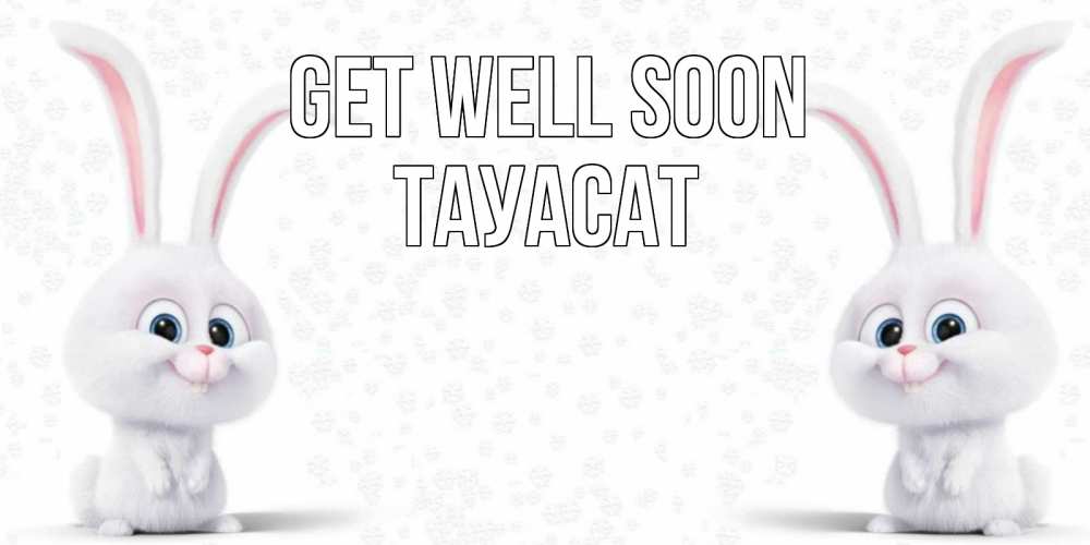 Greetings card с именем, ТАУАСАТ Get well soon не болей с зайцем Greetings with text for free download 