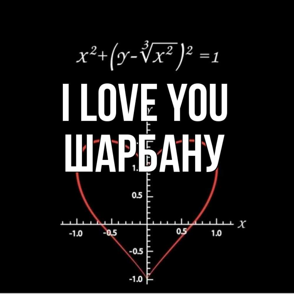 Greetings card с именем, ШАРБАНУ I love you сердечная формула Greetings with text for free download 