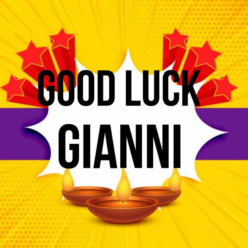 Greetings card с именем, Gianni Good luck векторное изображение Greetings with text for free download 
