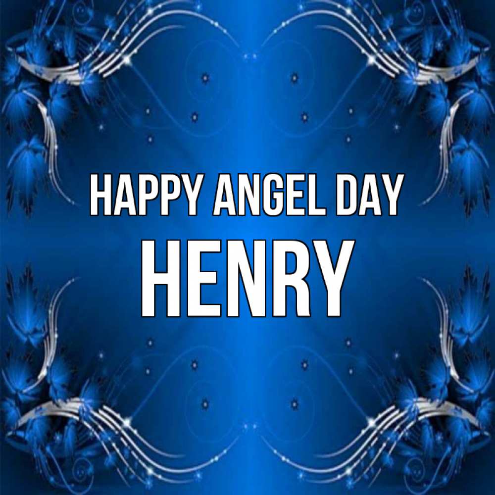 Greetings card с именем, Henry happy angel day красивая рамочка с узорами Greetings with text for free download 