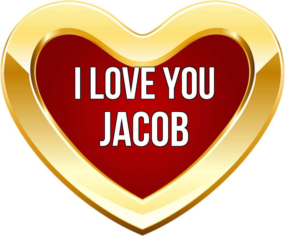 Greetings card с именем, Jacob I love you из краски Greetings with text for free download 