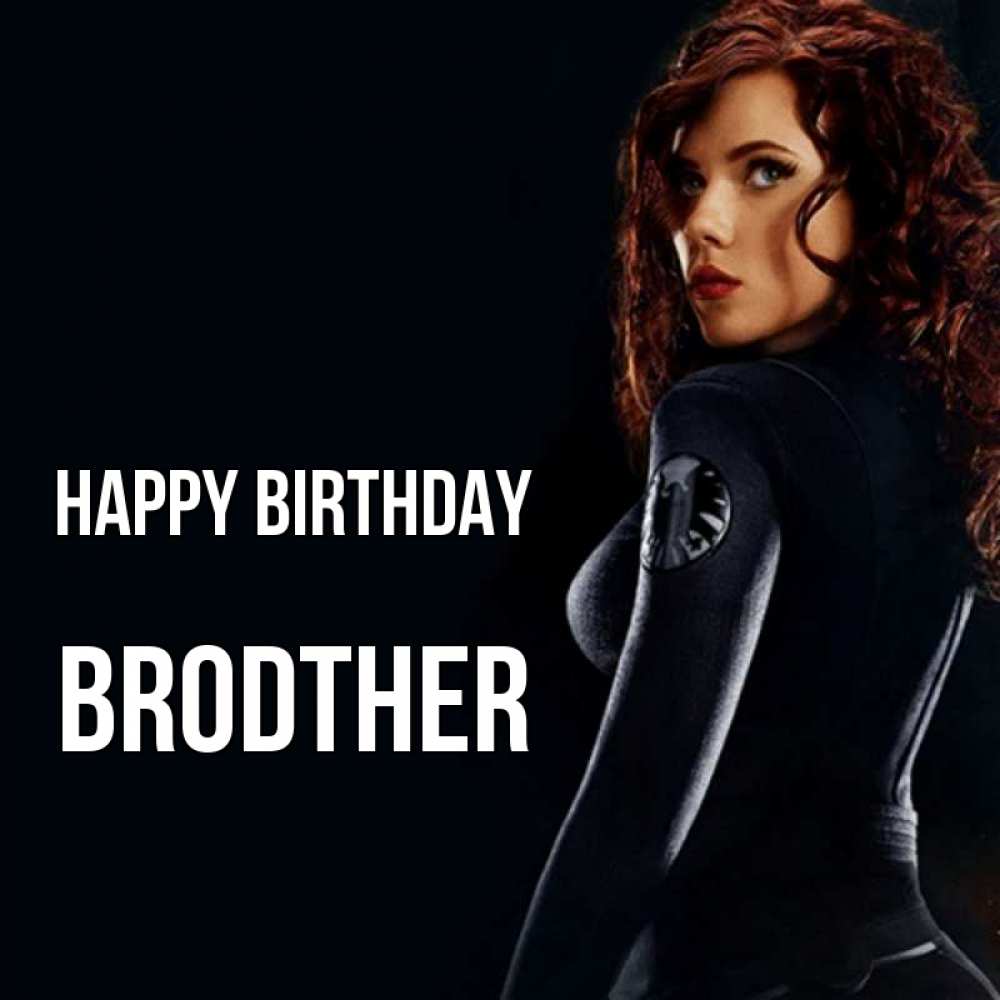 Greetings card с именем, brodther Happy Birthday Марвел черная вдова Greetings with text for free download 