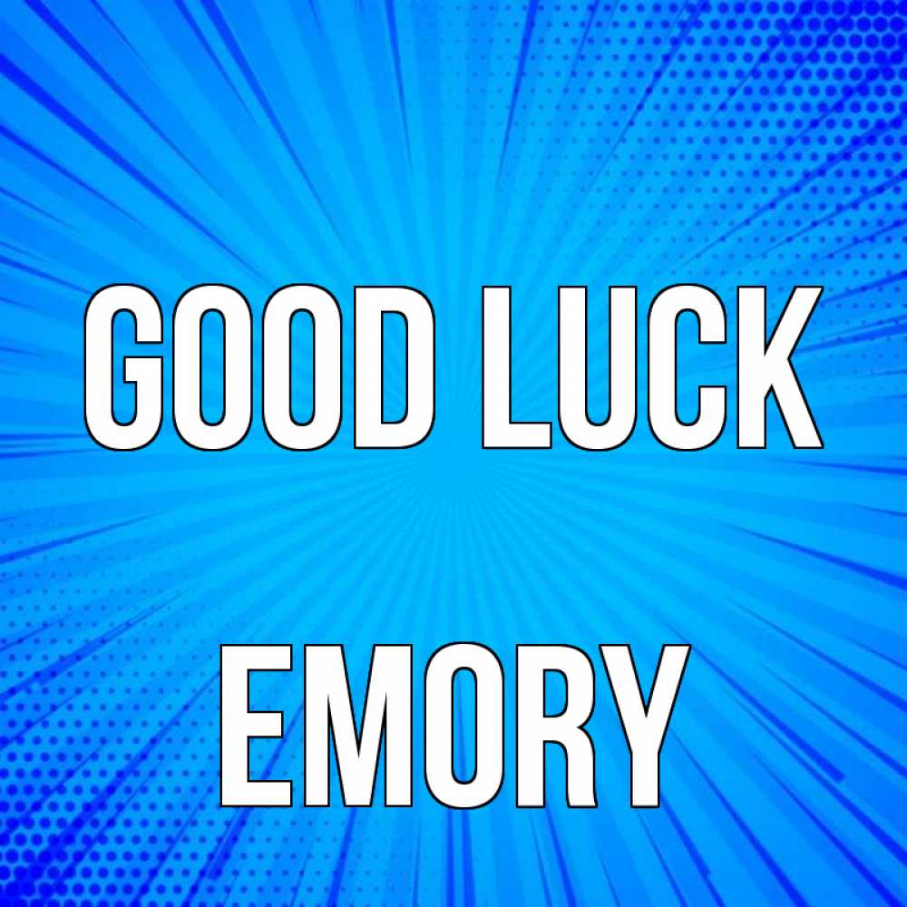 Greetings card с именем, Emory Good luck на удачу Greetings with text for free download 