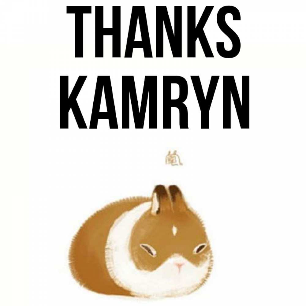 Greetings card с именем, Kamryn Thanks коричнево белый домашний питомец Greetings with text for free download 