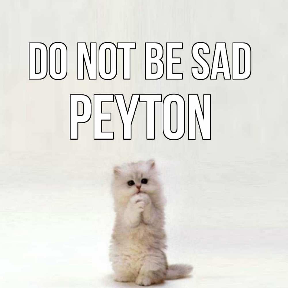 Greetings card с именем, Peyton Do not be sad грустный кот Greetings with text for free download 
