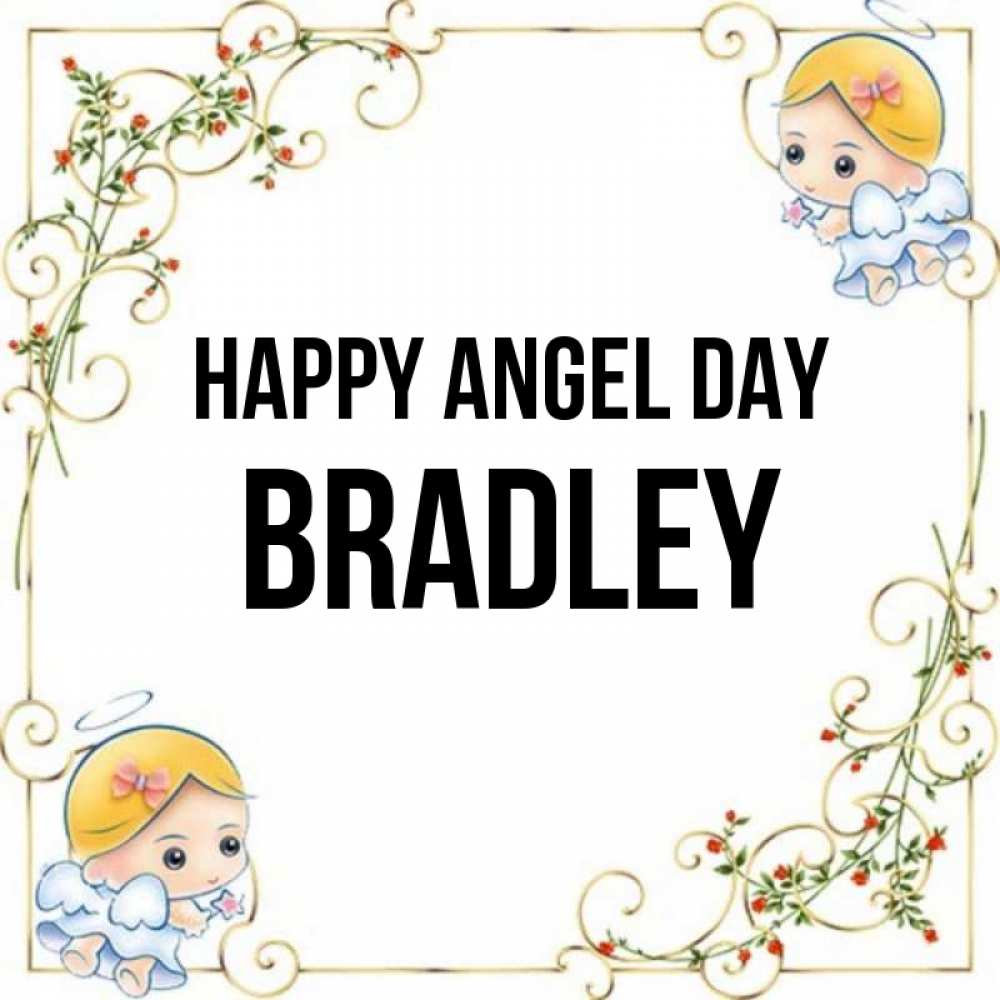 Greetings card с именем, Bradley happy angel day девочки ангелы Greetings with text for free download 