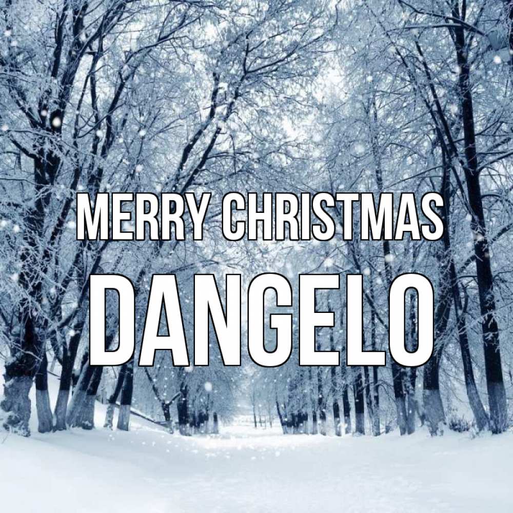 Greetings card с именем, Dangelo Merry Christmas снег, лес, парк Greetings with text for free download 