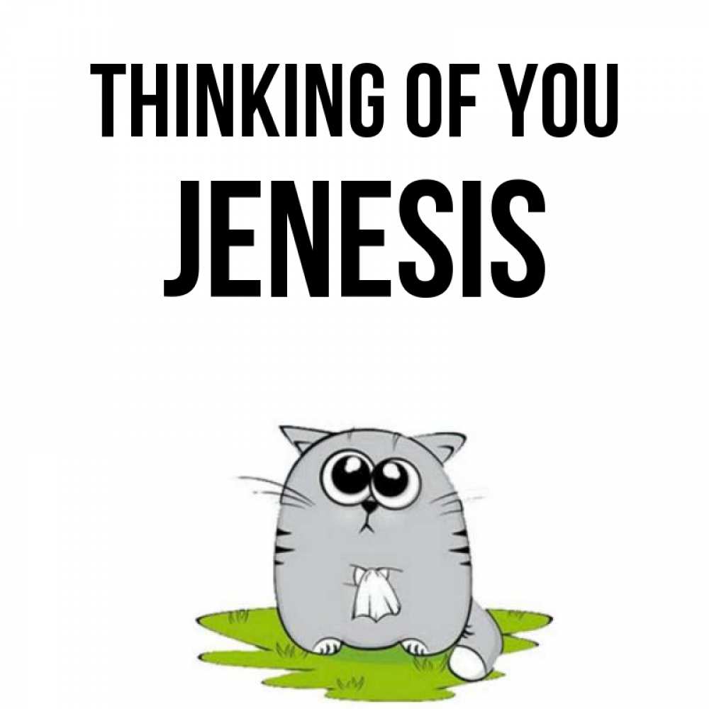 Greetings card с именем, Jenesis Thinking of you тоска с платочком Greetings with text for free download 