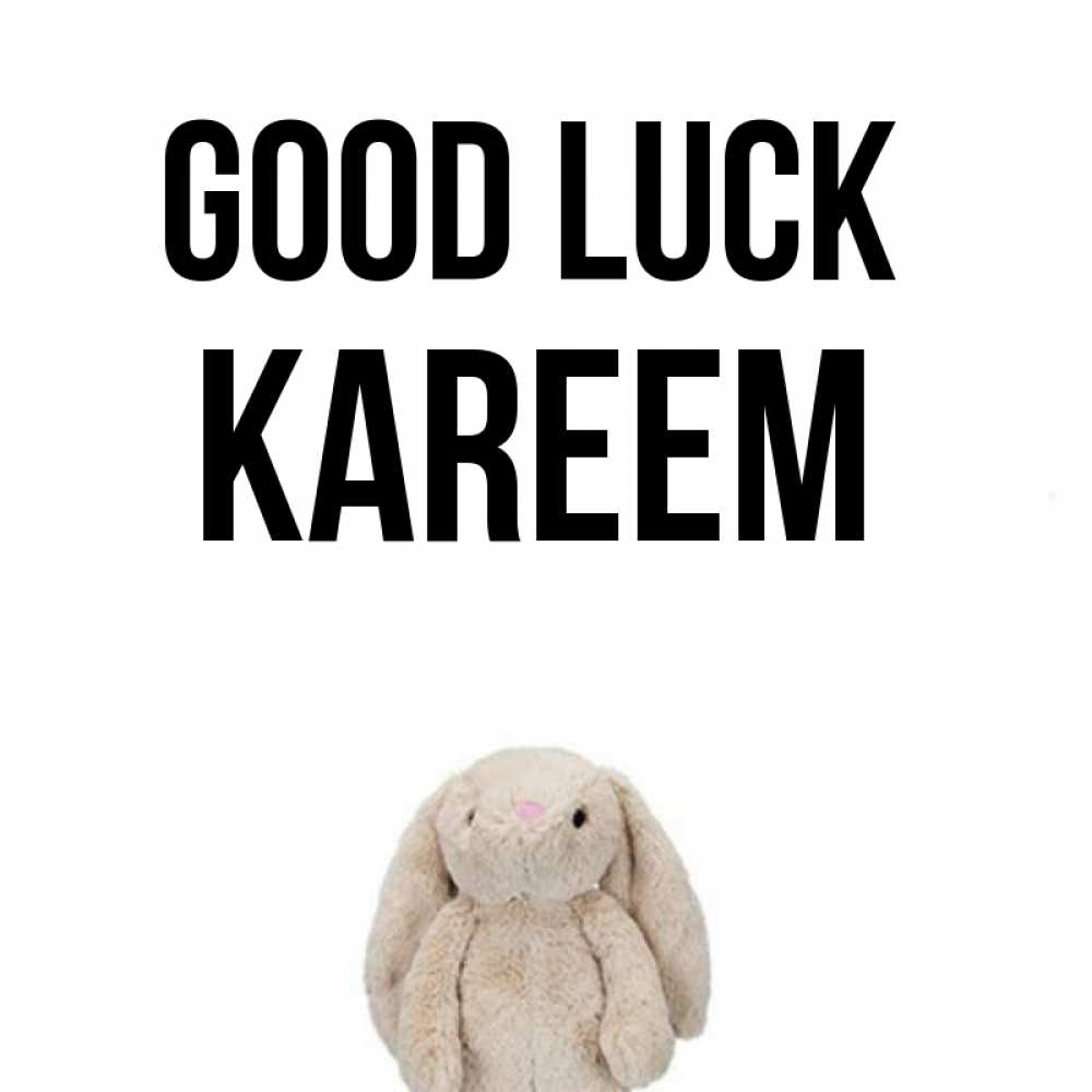 Greetings card с именем, Kareem Good luck сайт создаватель открыток Greetings with text for free download 