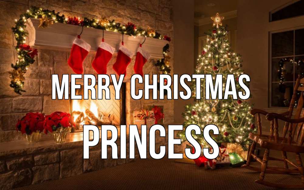 Greetings card с именем, Princess Merry Christmas рождество Greetings with text for free download 