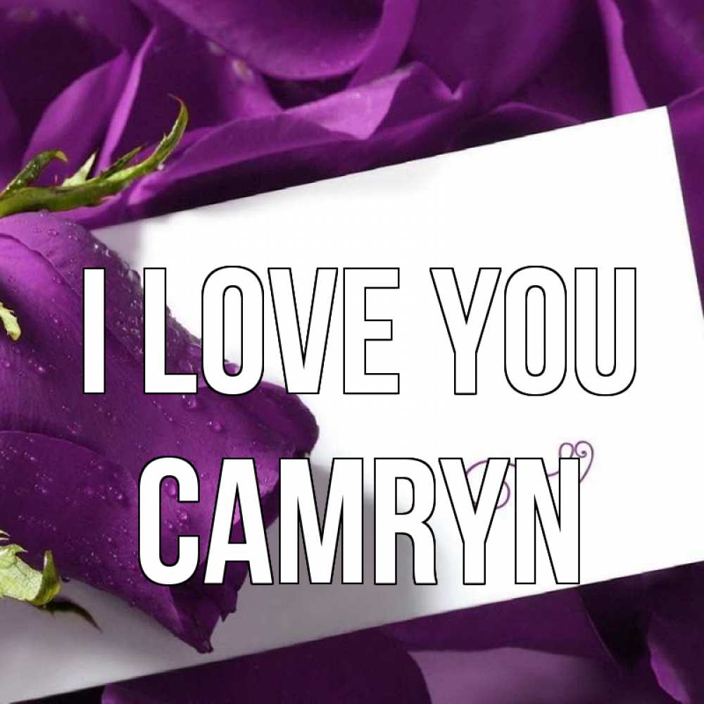 Greetings card с именем, Camryn I love you роза Greetings with text for free download 