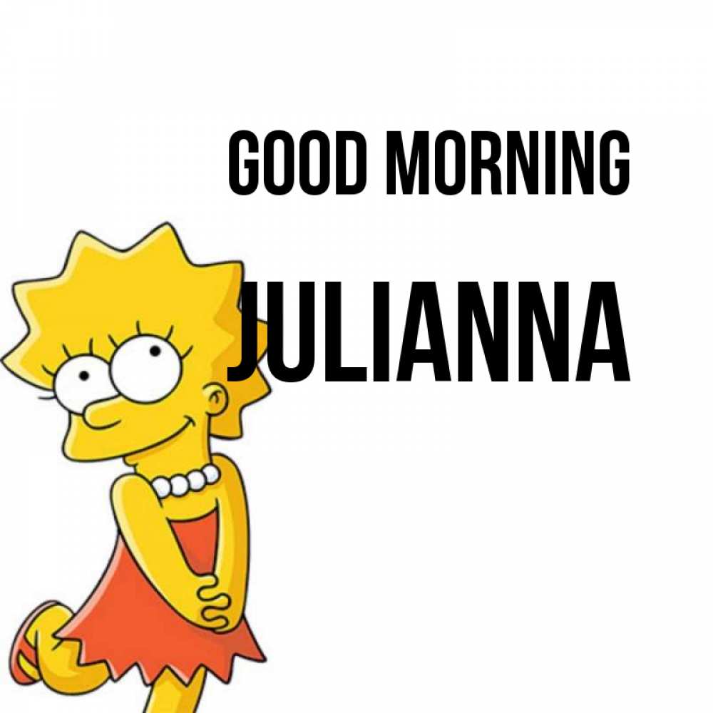 Greetings card с именем, Julianna Good morning в платье и ожерелье Greetings with text for free download 