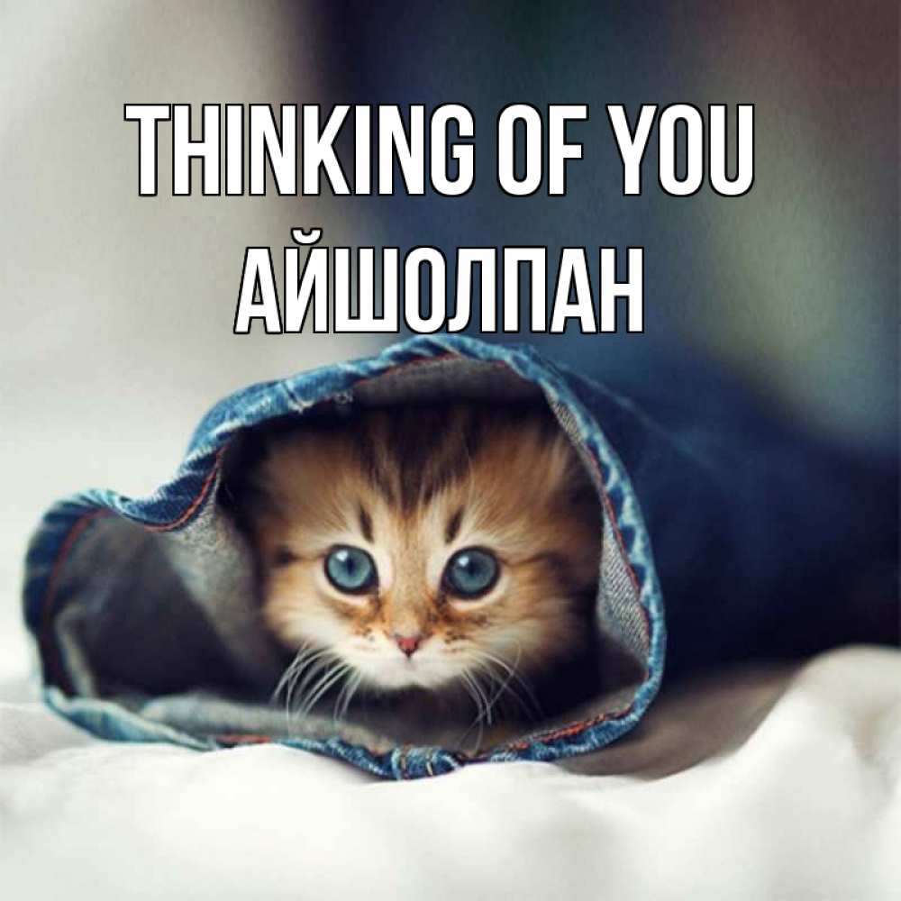 Greetings card с именем, АЙШОЛПАН Thinking of you мне без тебя плохо Greetings with text for free download 