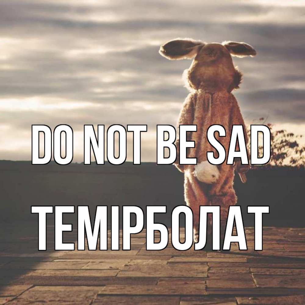 Greetings card с именем, ТЕМІРБОЛАТ Do not be sad со спины Greetings with text for free download 