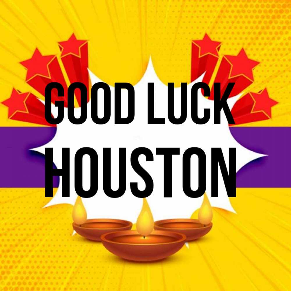 Greetings card с именем, Houston Good luck векторное изображение Greetings with text for free download 