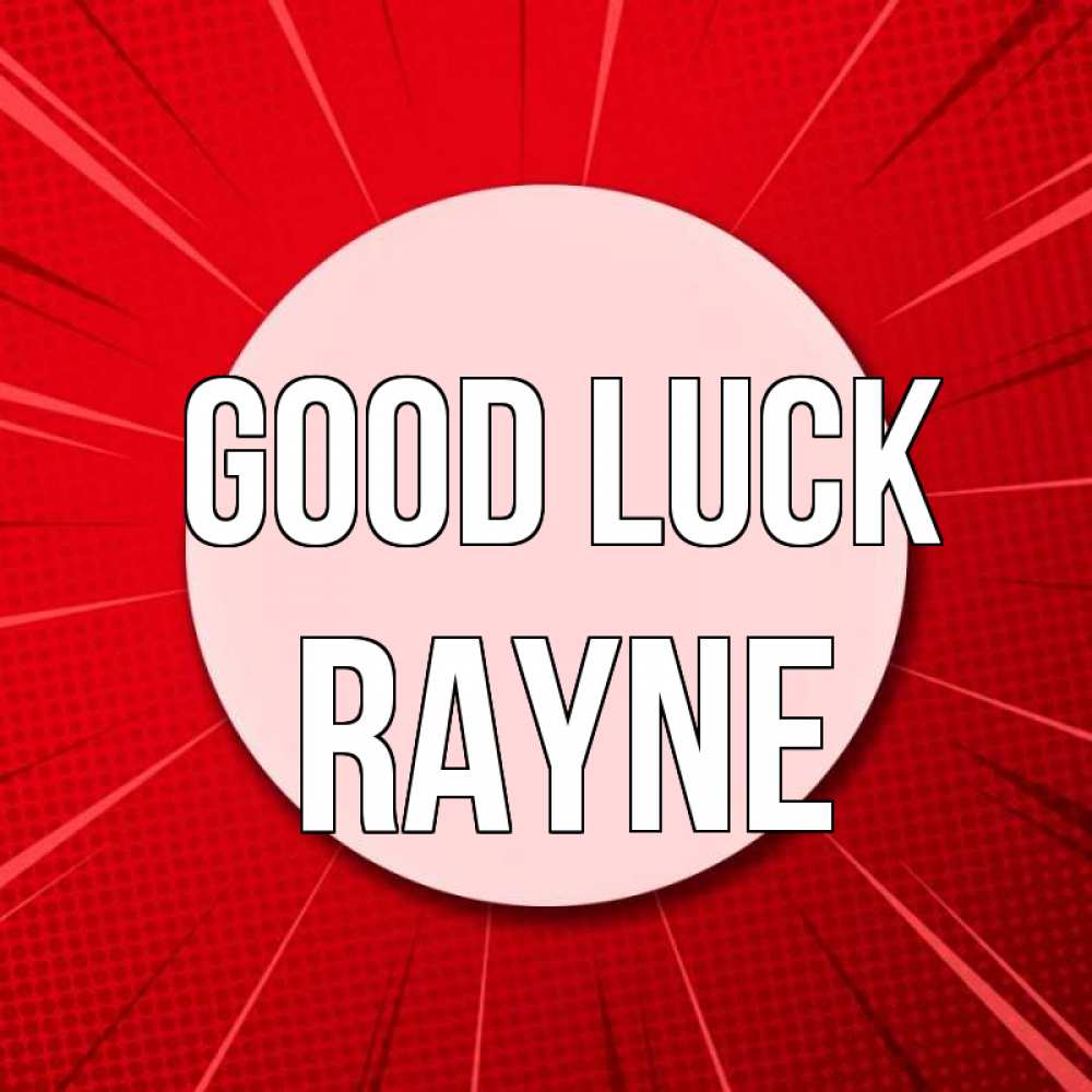 Greetings card с именем, Rayne Good luck розовая кнопка Greetings with text for free download 