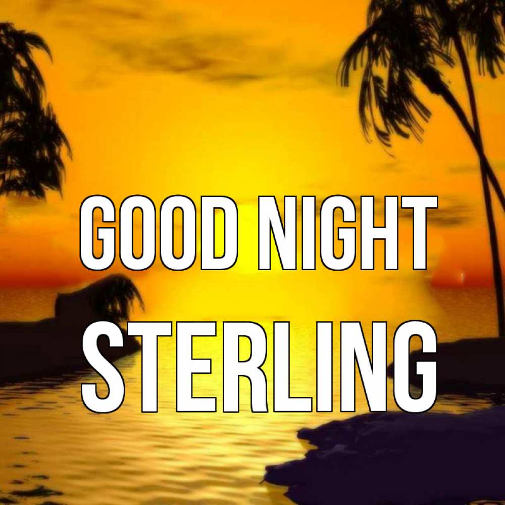 Greetings card с именем, Sterling Good night остров Greetings with text for free download 