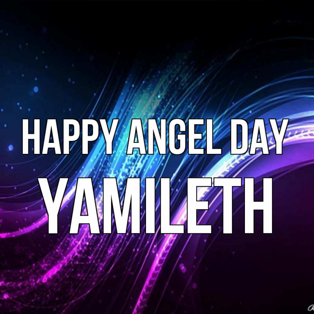 Greetings card с именем, Yamileth happy angel day фиолетовый фон Greetings with text for free download 