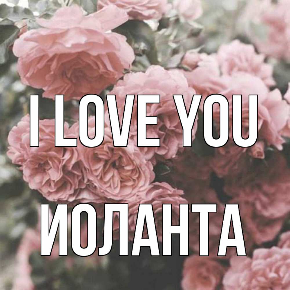 Greetings card с именем, Иоланта I love you розы 3 Greetings with text for free download 