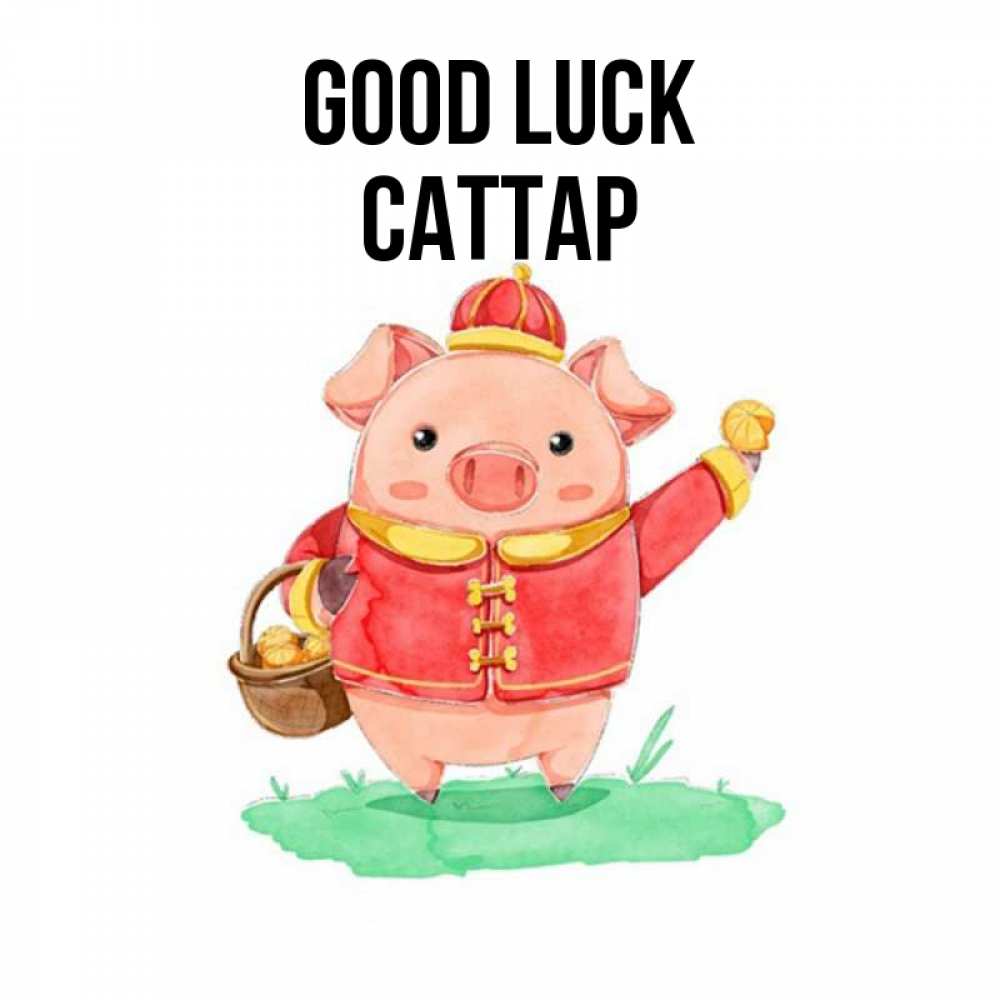 Greetings card с именем, САТТАР Good luck поросенок Greetings with text for free download 