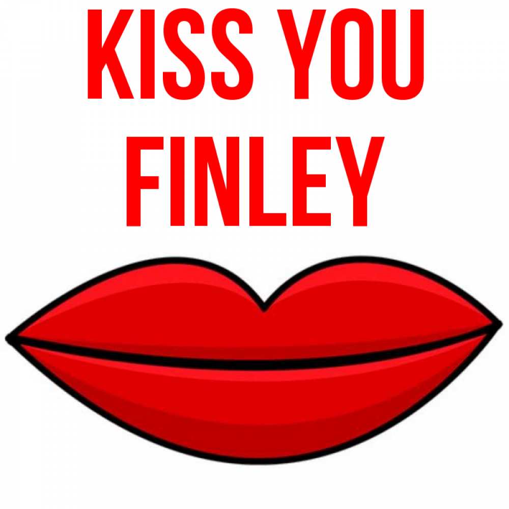 Greetings card с именем, Finley Kiss you губы векторные Greetings with text for free download 