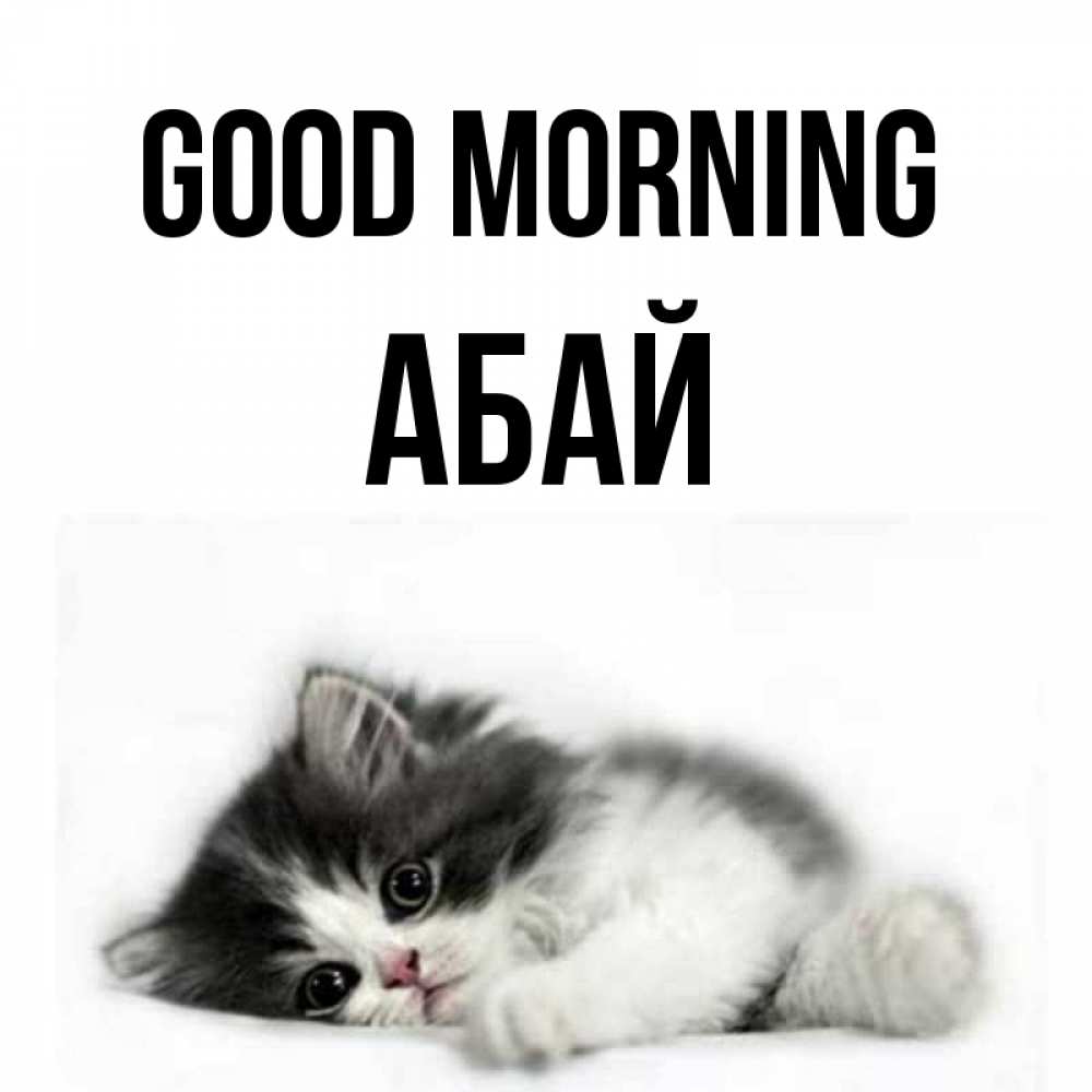 Greetings card с именем, Абай Good morning кот лапки Greetings with text for free download 