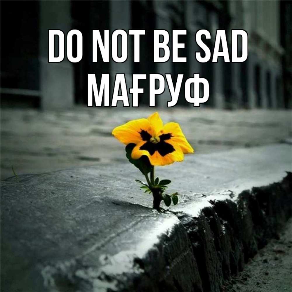 Greetings card с именем, МАҒРУФ Do not be sad не сдавайся Greetings with text for free download 