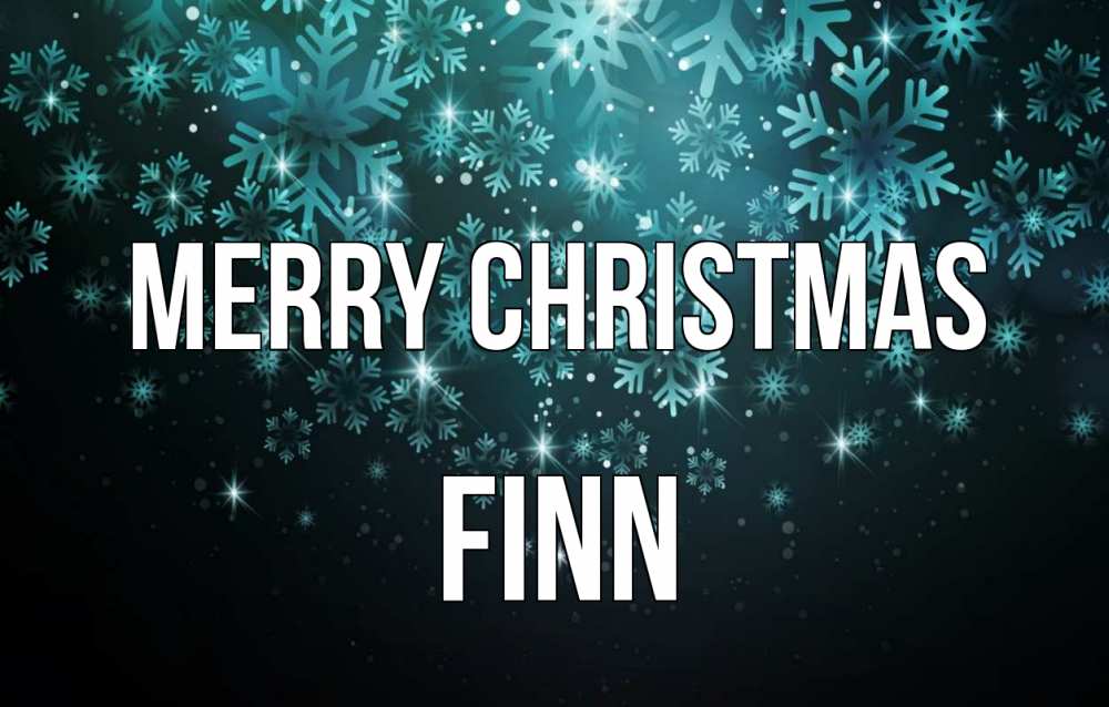 Greetings card с именем, Finn Merry Christmas Снежинки Greetings with text for free download 