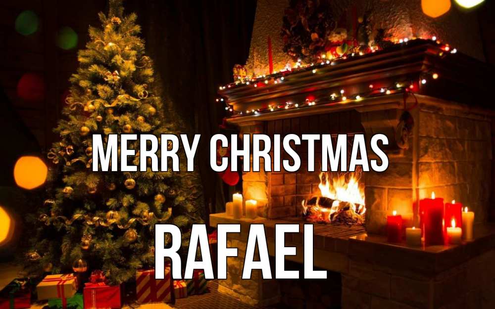 Greetings card с именем, Rafael Merry Christmas новый год Greetings with text for free download 