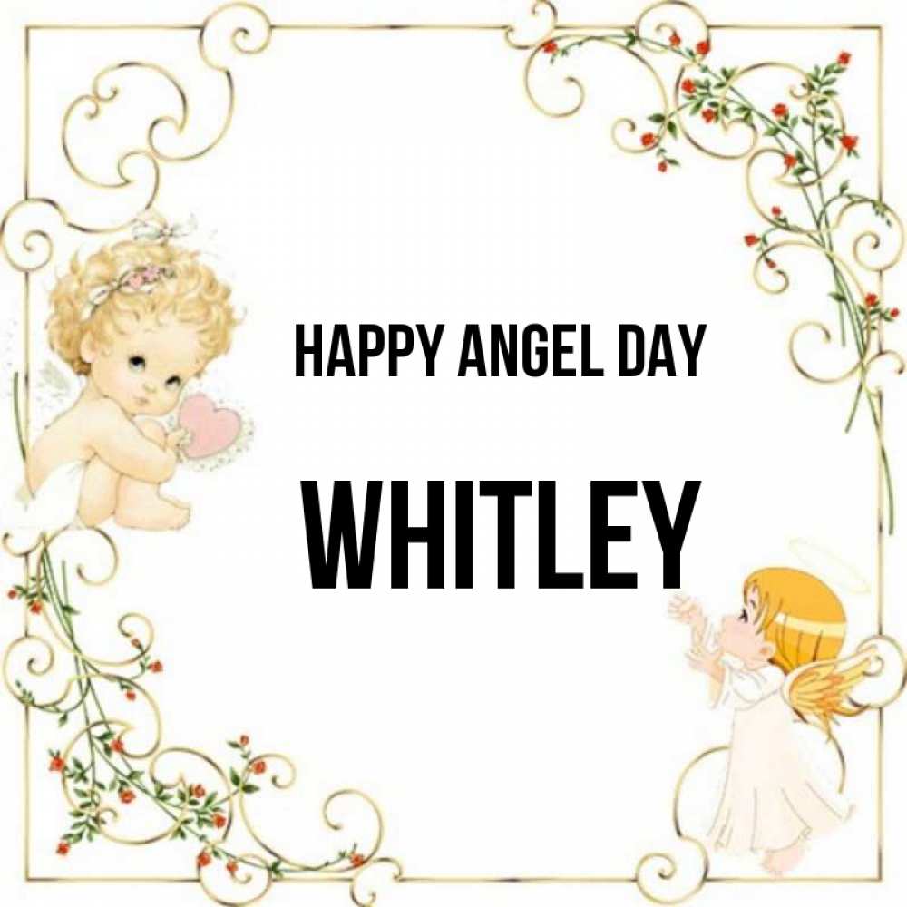 Greetings card с именем, Whitley happy angel day ангелы желают прекрасных именин Greetings with text for free download 