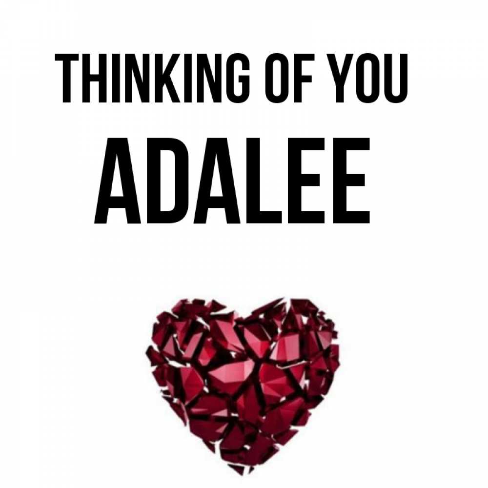 Greetings card с именем, Adalee Thinking of you рубиновое 1 Greetings with text for free download 
