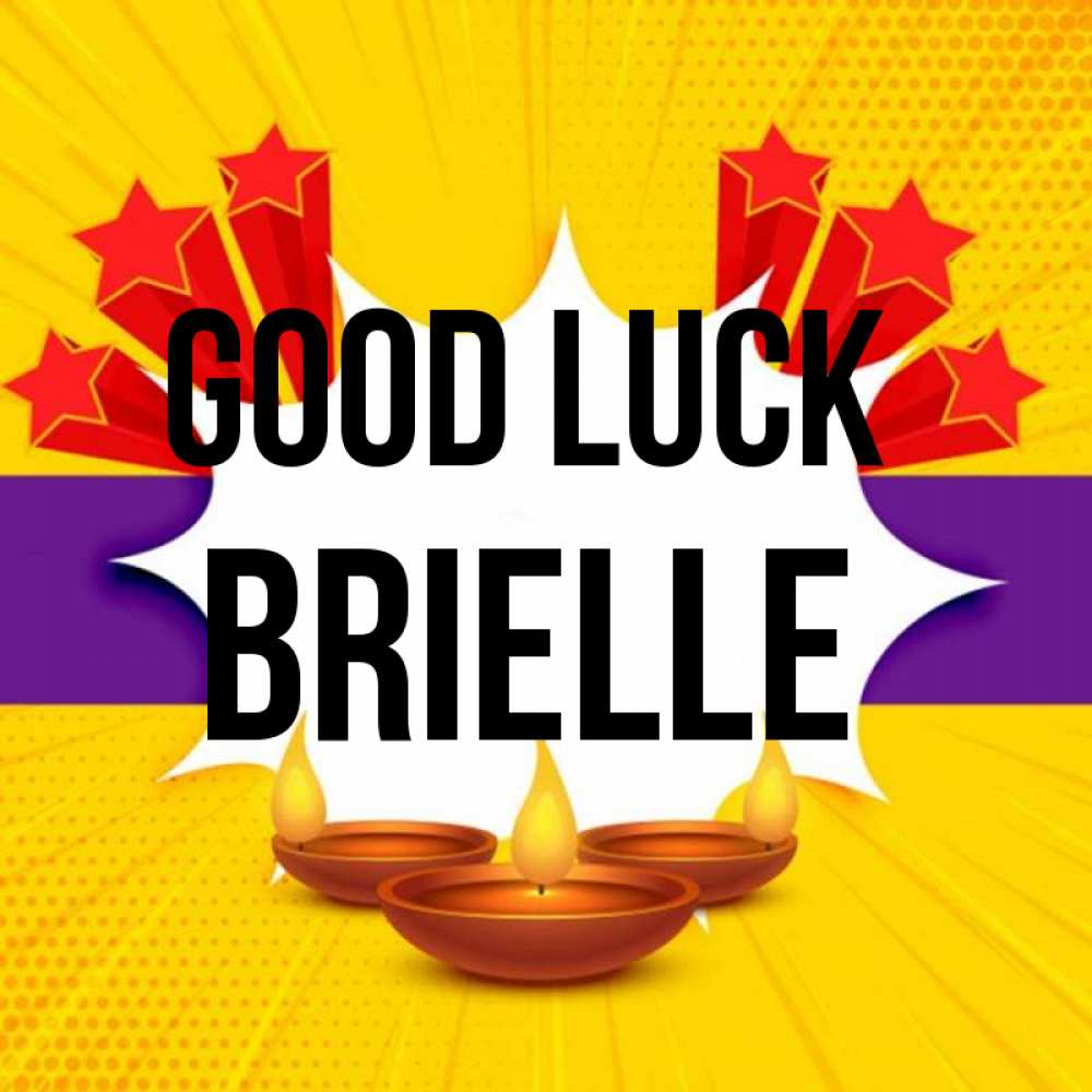 Greetings card с именем, Brielle Good luck векторное изображение Greetings with text for free download 