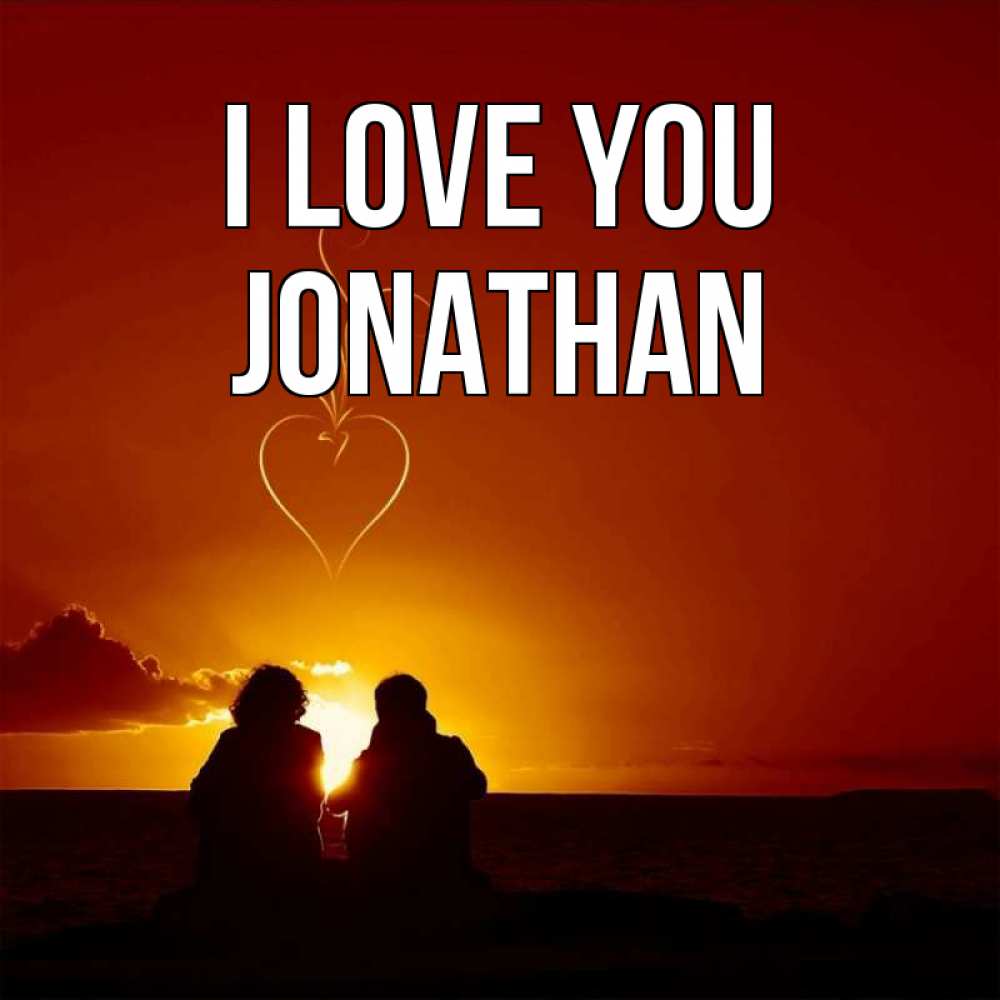 Greetings card с именем, Jonathan I love you небо Greetings with text for free download 