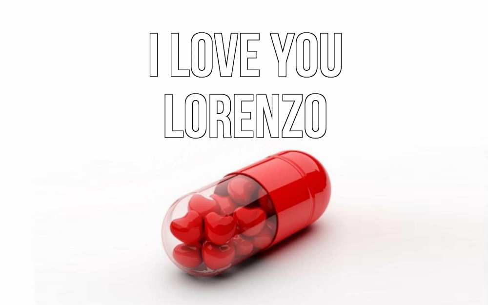 Greetings card с именем, Lorenzo I love you сердце Greetings with text for free download 