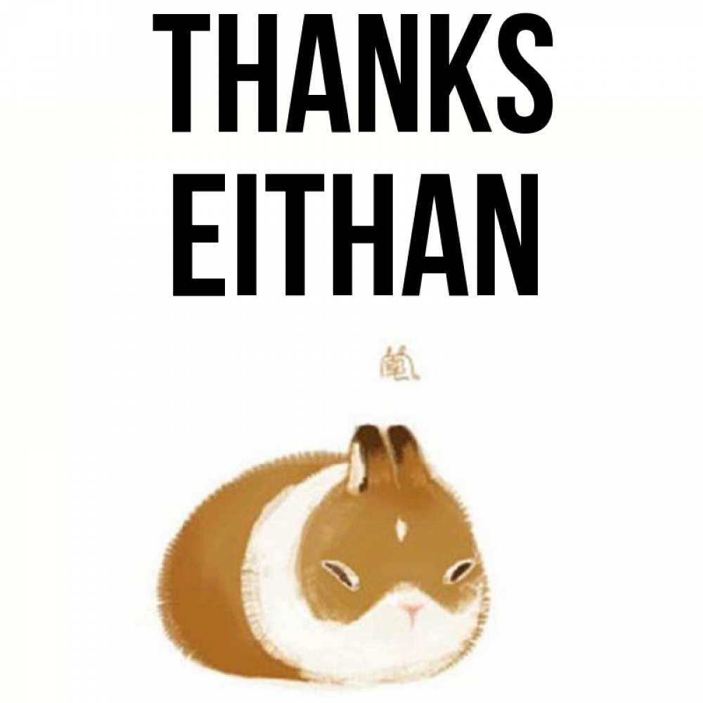 Greetings card с именем, Eithan Thanks коричнево белый домашний питомец Greetings with text for free download 