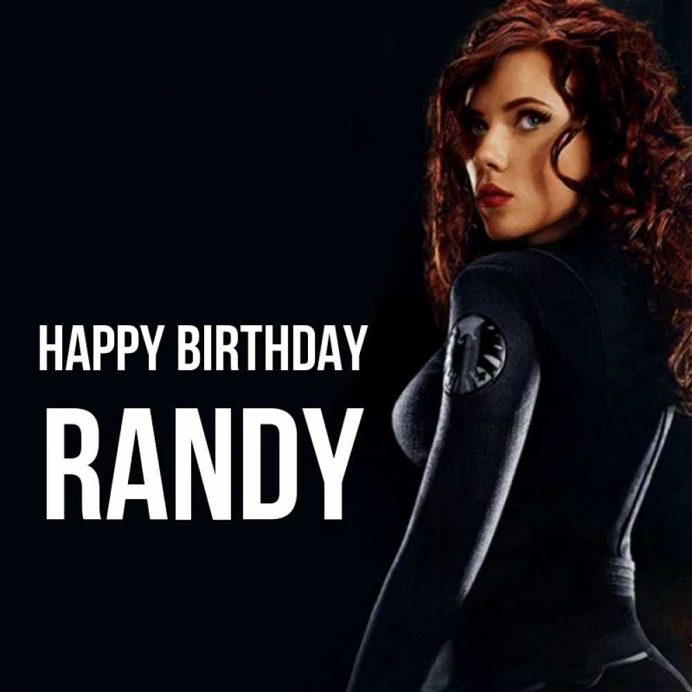 Greetings card с именем, Randy Happy Birthday Марвел черная вдова Greetings with text for free download 