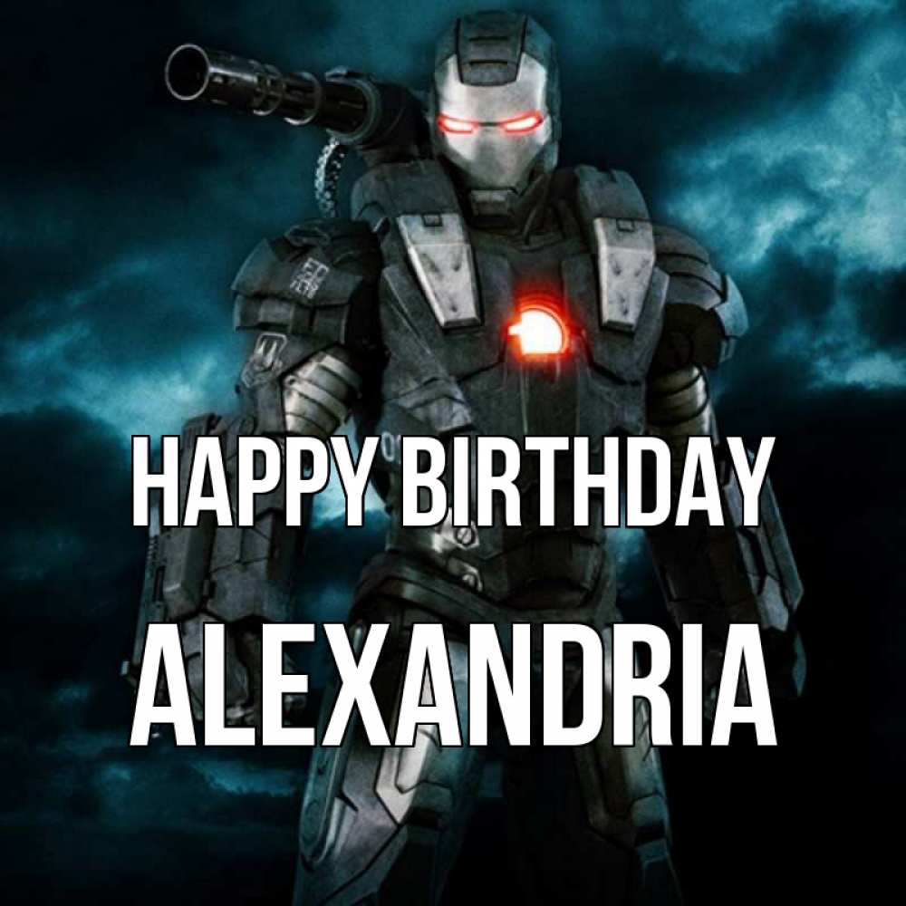 Greetings card с именем, Alexandria Happy Birthday марвел супергерой в новом костюме Greetings with text for free download 