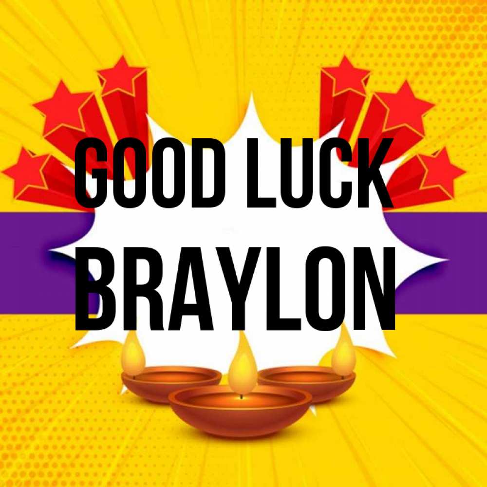 Greetings card с именем, Braylon Good luck векторное изображение Greetings with text for free download 