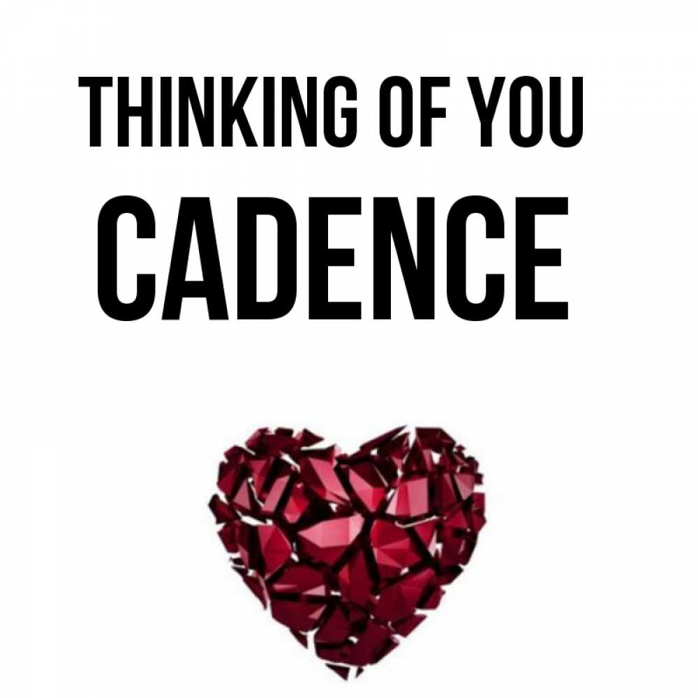 Greetings card с именем, Cadence Thinking of you рубиновое 1 Greetings with text for free download 