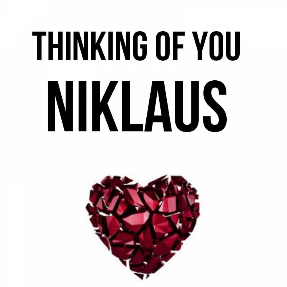 Greetings card с именем, Niklaus Thinking of you рубиновое 1 Greetings with text for free download 