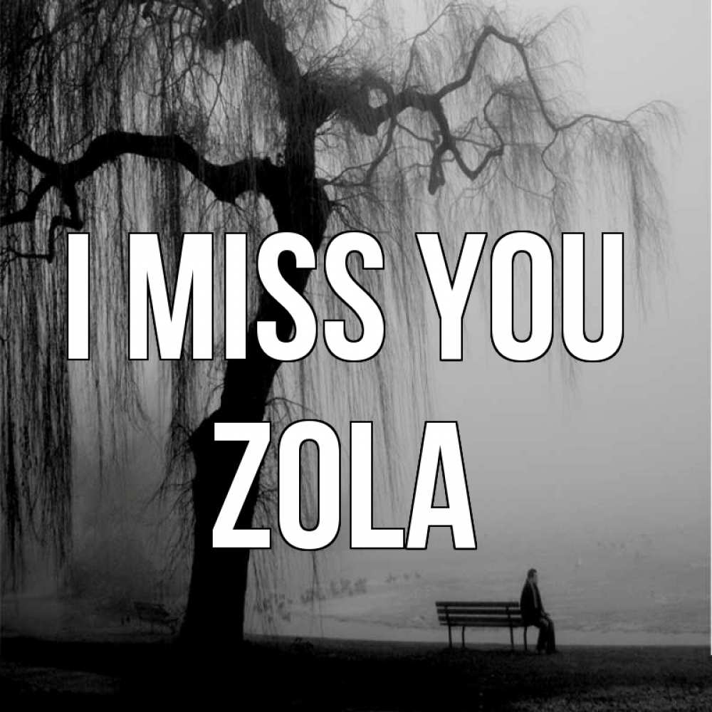Greetings card с именем, Zola I miss you лавочка под деревом я жду тебя Greetings with text for free download 