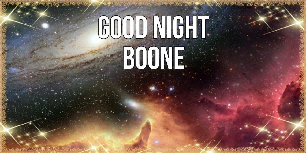 Greetings card с именем, Boone Good night пожелание спокойного сна Greetings with text for free download 