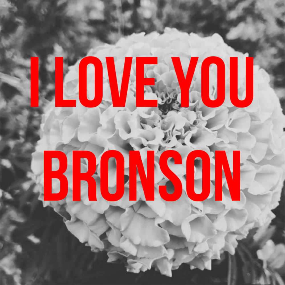 Greetings card с именем, Bronson I love you подпись Greetings with text for free download 