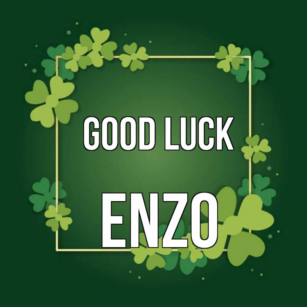 Greetings card с именем, Enzo Good luck квадратная рамка 3 Greetings with text for free download 
