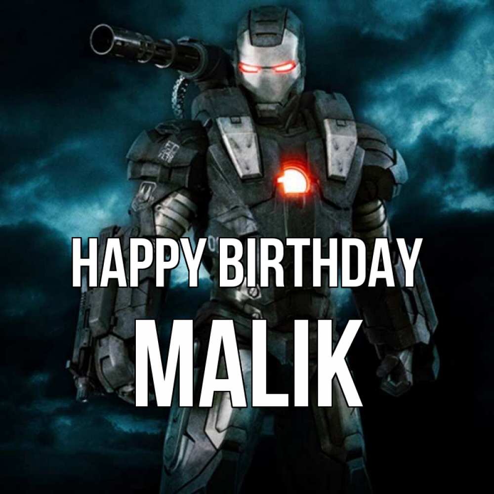 Greetings card с именем, Malik Happy Birthday марвел супергерой в новом костюме Greetings with text for free download 