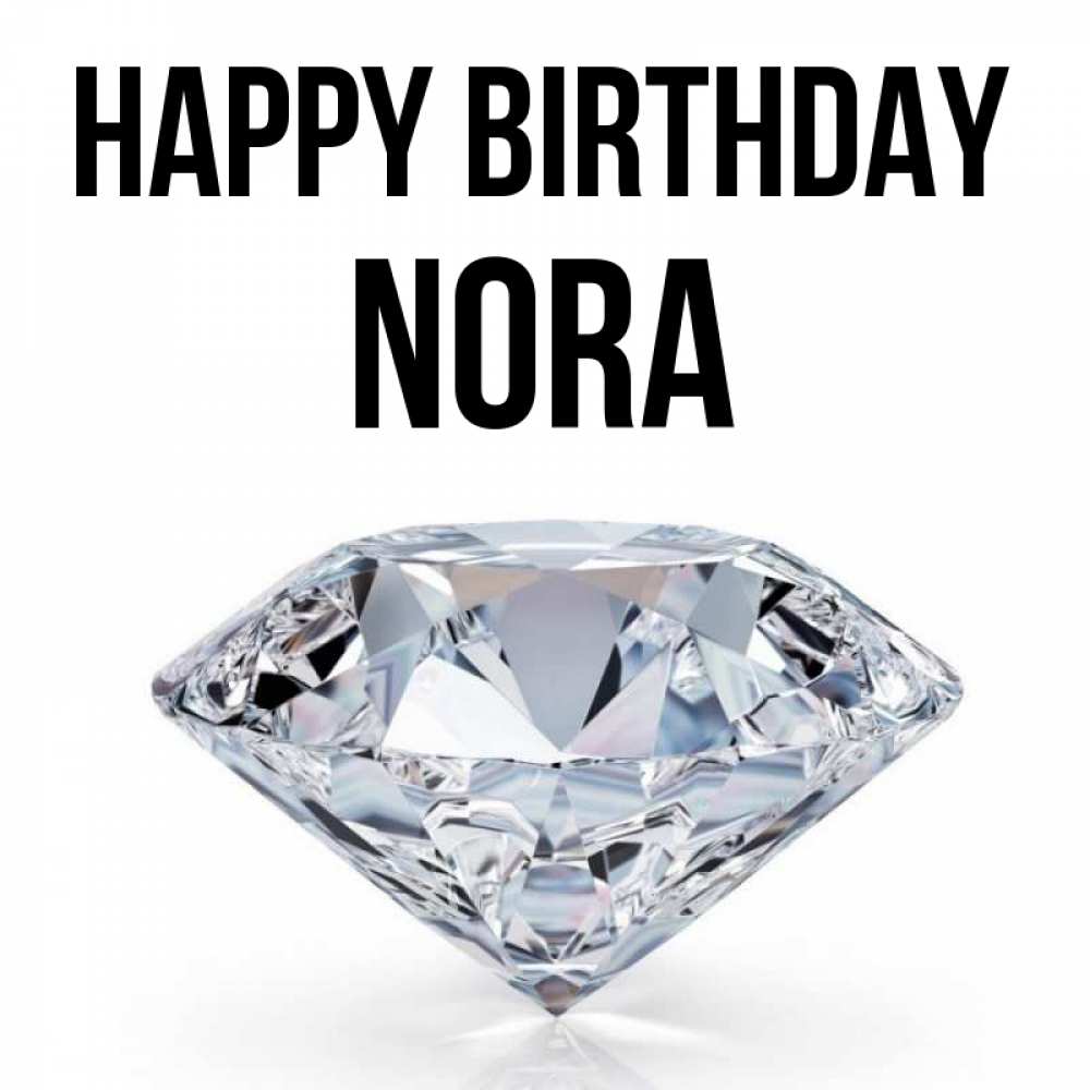 Greetings card с именем, Nora Happy Birthday к пожеланием быть богатым Greetings with text for free download 