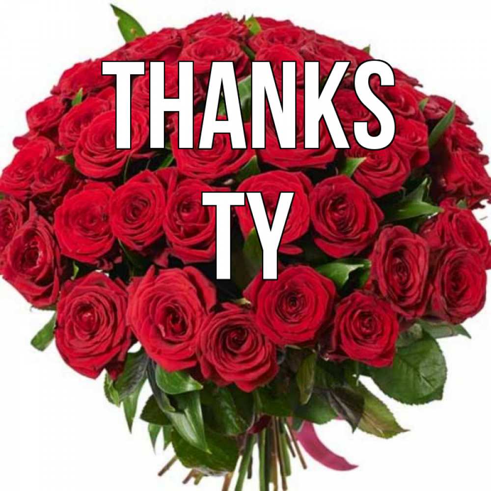 Greetings card с именем, Ty Thanks букет красных роз Greetings with text for free download 