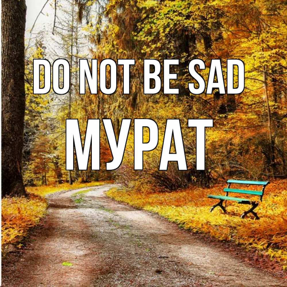 Greetings card с именем, Мурат Do not be sad зеленая лавочка Greetings with text for free download 