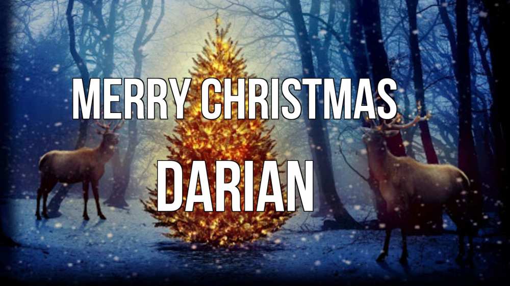 Greetings card с именем, Darian Merry Christmas олени, новогодняя елка Greetings with text for free download 