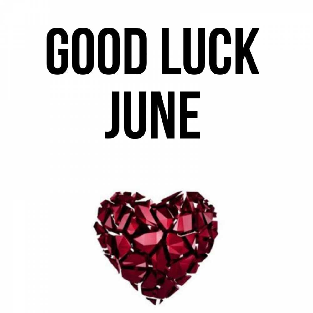 Greetings card с именем, June Good luck бордовое из кристаллов  1 Greetings with text for free download 